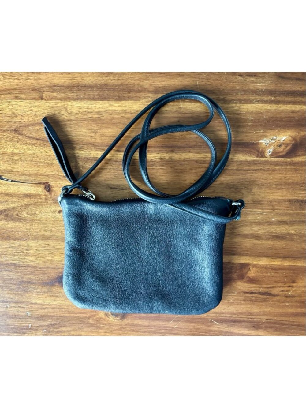 Rough And Tumble Small Black Crossbody Purse Leather Bag